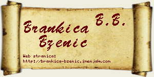 Brankica Bzenić vizit kartica